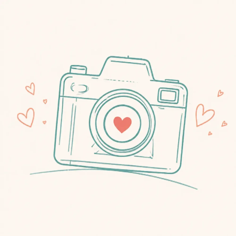 Camera icon representing meaningful memories and story-first scrapbooking.