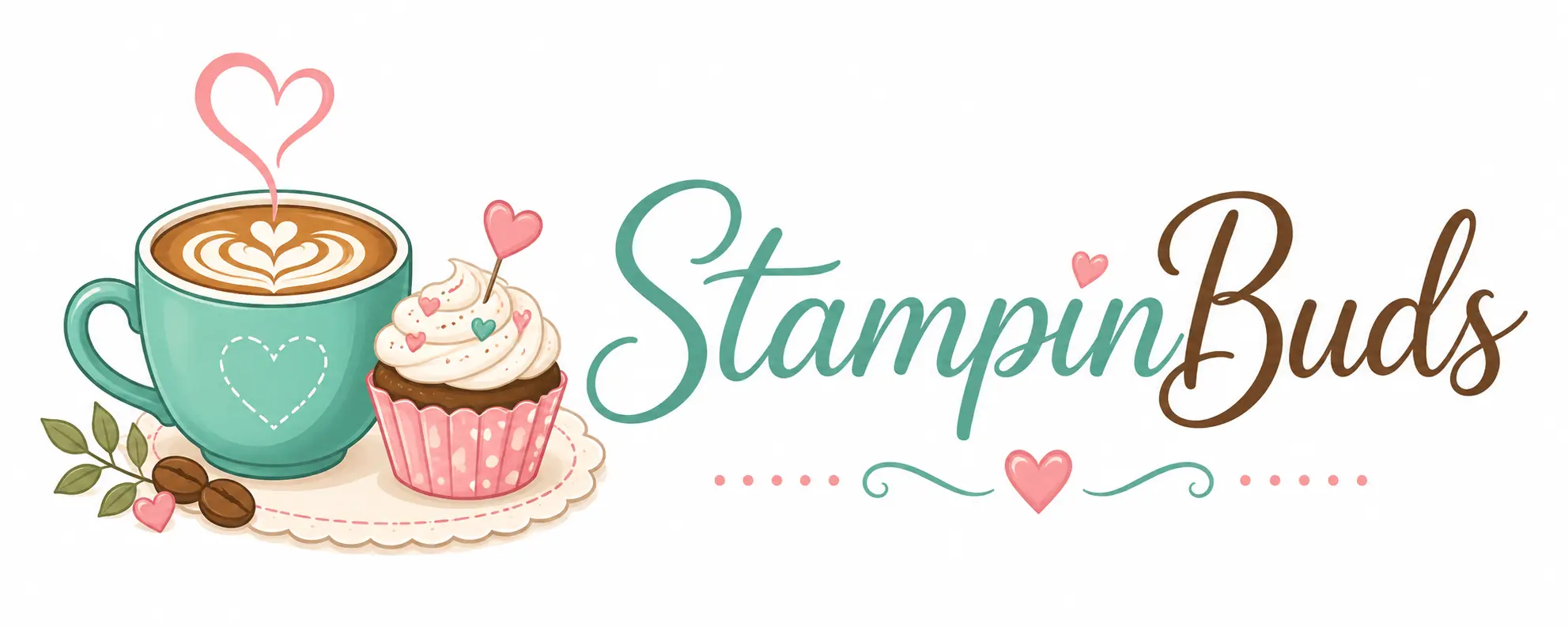 StampinBuds coffee and cupcake logo.