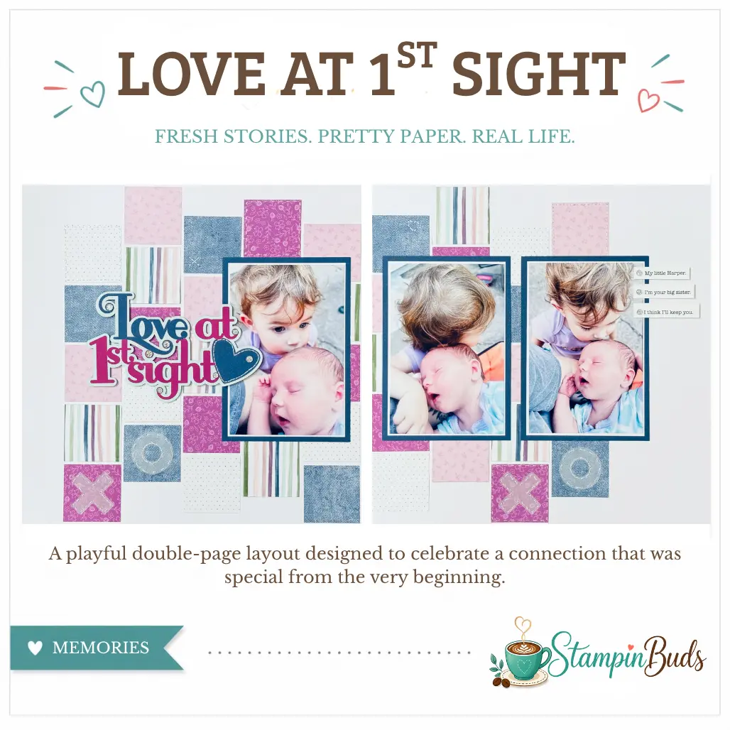A playful double-page layout designed to celebrate a connection that was special from the very beginning.