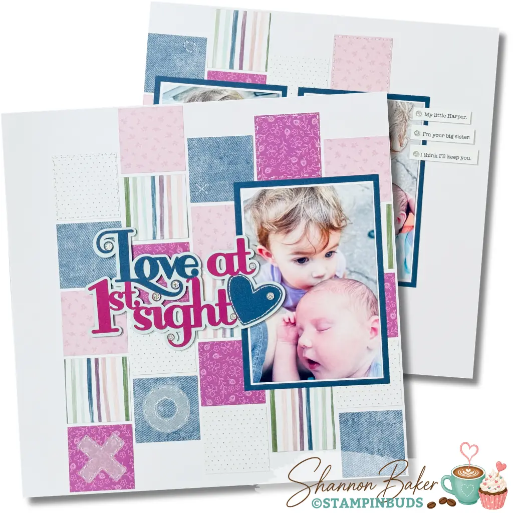 Love at 1st Sight two-page sister scrapbook layout